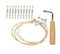 Kisangel Lyre Strings Replacement Kit Metal and Wood Pegs Includes Lyre String Nail Wrench Instrument Parts for Beautiful Sounds and Accurate Tuning