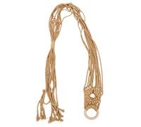 Kisangel Macrame Guitar Wall Hanger Brown Handwoven Ukulele Holder for Acoustic Electric Guitar Display Model Decorative Boho Style