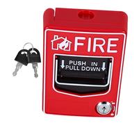 Kisangel Manual Reset Fire Alarm Button with Keys Use Emergency Call Point for Quick Response Safety Emergency Stop Switch Compatible Intuitive Manual Call Point for Fire Panel Reset