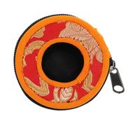 Kisangel Meditation Bell Storage Box Handmade Tibetan Cymbal Holder with Zipper Closure for Buddhism Yoga and Prayer for Travel and Giving