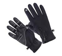 Kisangel Men's Windproof Winter Gloves Touch Screen, Polar Fleece Black | Waterproof, Skid-proof Grip, for Mountain Bike Riding and On-road Bikes