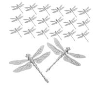 Kisangel Metal Craftings 20pcs Iron Dragonfly Sculptures Vintage Brass Decor Diy Creative Pieces