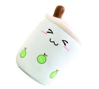 Kisangel Milky Tea Pillow Soft Bubble Tea Shape Decoration Safe for Boy Girl Cute Kawaii Stuffed Doll Green Eyes