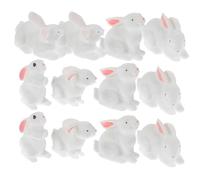 Kisangel Mini Bunny Figurines, 12pcs Miniature Rabbit Figures Resin Easter Bunny Figurines for Fairy Garden Easter Cake Toppers Easter Egg Fillers Party Supplies