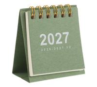 Kisangel Mini Desk Calendar 2027: Tiny 2026-2027.12 Calendar - Portable Desktop Standing Planner - Space-Saving Ring Bound School Pad for Academic Scheduling
