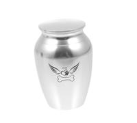 Kisangel Mini Stainless Steel Pet Ash Urn Bone Ash Casket Compact Cremation Urn Container for Dog Cat Memorial Keepsake Portable Silver