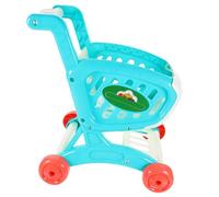 Kisangel Mini Supermarket Cart Simulated Trolley for Boys and Educational Pretend Play Shopping Trolley Exercise Storage and Hands Skills