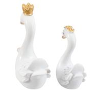 Kisangel Mini White Swan Resin Ornaments 2pcs Set 5.7cm 4.3cm Cake Decoration Wedding Decor Car Interior