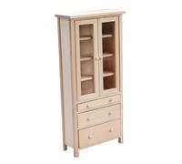 Kisangel Miniature DIY Bookcase Model with Cabinet Ornament Handmade Dollhouse Furniture Prop for Decorative Display and Photo Shooting Smooth Surface Elegant Micro Scene Storage Shelf