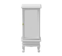 Kisangel Miniature Dollhouse Cabinet White Mini Storage Furniture Display Case Compact Space-saving Sturdy for Living Bedroom Study Small Dollhouse Accessory