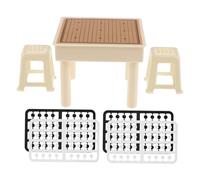 Kisangel Miniature Dollhouse Game Kit with Folding Table Chairs and Chess DIY Room Boxes for Miniatures and Adults Educational and Home Decor Accessory