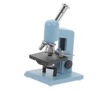 Kisangel Miniature Dollhouse Microscope Model Blue Decorative Micro Landscape Educational DIY Micro House Prop for Creativity and Imagination Development