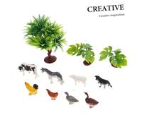 Kisangel Miniature Farm Scene Decor Set with Realistic Chicken Duck Goose Figurines Dollhouse Farm Props for Educational Play Fairy Garden Home Display