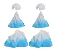 Kisangel Miniature Iceberg and Ice House Resin Models 6Pcs Realistic Arctic Diorama Supplies for Aquarium Snow Mountain Decoration and Underwater Scenes