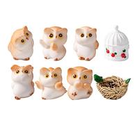Kisangel Miniature Resin Owl Figurines Lightweight Animal Ornaments for Garden Dollhouse Decor Resin Craft Statues Gift for Who Love Mini Owls