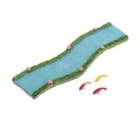 Kisangel Miniature Resin Stream with Tiny Goldfish Figurines Mini Garden River Decor for Fairy Garden Fish Tank Bonsai and Micro Landscape Diorama Lightweight Ornament for Desk Terrarium