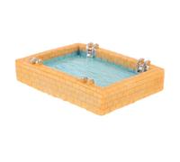 Kisangel Miniature Swimming Pool Dollhouse Accessory, 1pcs Mini Furniture Ornament with Paddling Pool Design, Summer Tabletop Decor for Fairy Garden and Dollhouse Scenes
