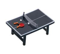 Kisangel Miniature Table Tennis Set with Table Paddles and Balls Portable Mini Tennis Racket for Dollhouse Decoration Cake Toppers and Office Desk Accessories