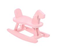 Kisangel Miniature Wooden Rocking Horse Doll House Furniture Ornament Pink Vintage Style Mini Chair Prop for Dollhouse Decor Photo Shoot Accessory Multi Use Miniature Scene Decoration