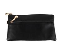 Kisangel Money Clutch Purse, Black Small Envelope for Cash, Elegant Clutch Wallet, Zippered Event Handbag with Wristlet for Formal Gatherings and Celebrations 8"x4.5"