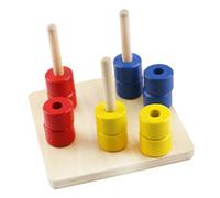 Kisangel Montessori Stacking Rings for Early Learning Educational Cognitive Plaything with Safe Rounded Edges Enhances Color Recognition and Problem Solving Skills for Boys