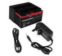 Kisangel Multi-function Hard Drive Docking Station Hub with Dual Slots High-speed Disk Clone Cards Reader USB Data Transfer Indicator Plastic Uk Plug for Reliable Storage Expansion