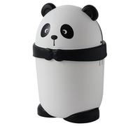 Kisangel Multi-functional Desktop Trash Can with Lid, Cute Panda Style, Made of Sturdy Pp Material, Suitable for Office and Home Use, Modern and Rustic Style Wastebasket