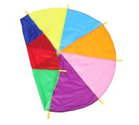 Kisangel Multicolored Rainbow Parachute with Handles for Team Building and Athletic Training Lightweight Outdoor Gym Play Parachute Enhancing Fine Motor Skills and Collaborative Games