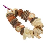 Kisangel Natural Nut Flavor Molar Chew for Hamsters Bunnies Guinea Pigs Hanging Vine Ball Small Pet Chewing with Hook to Promote Dental Health and Prevent Bad Biting Behavior