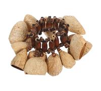 Kisangel Natural Nut Shells Dance Percussion Bracelet Handheld Shaker Wristband for Yoga Music Performance Adults with Authentic African Tribal Style Handbell