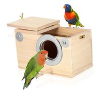 Kisangel Natural Wood Bird Nesting Box for Parakeet Cockatiel Parrots Stable Breeding Mating House Encourages Nesting Skills and Incubation Suitable for Australian Parrots and Lovebirds