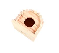 Kisangel Natural Wood Hamster House Hideout Castle Small Pet Hideout for Hiding Hamster Breathable Mini Pet Habit