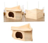 Kisangel Natural Wood Hamster House Large for Rabbit Squirrel Hedgehog Pet Toys Pet Hutch Creative