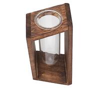 Kisangel Nordic Style Hydroponic Test Tube Vase with Wooden Rack for Home and Office Decor Clear Glass Plant Propagation Station for Plants Like and African Violets Farmhouse Decorative