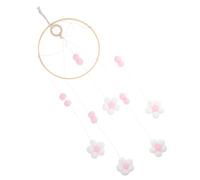 Kisangel Nordic Wool Ball Flower Crib Mobile with Soothing Wind Chime Sound Easy Install Nursery Hanging Decoration for Bedroom and Room Cozy Soft Felt Pendant Charm