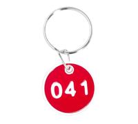 Kisangel Number Key Tags Storage Tags Aluminium Alloy 50pcs with Key Ring Red Metal for Luggage and Memory Sticks Suitable for Left Luggage and Agents