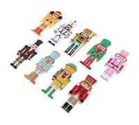 Kisangel Nutcracker with Adhesive Backing Embroidered Appliques Iron on Patches 9pcs Christmas Polyester Material, Meticulously Embroidered Unique Designs for Decorating Holiday Presents