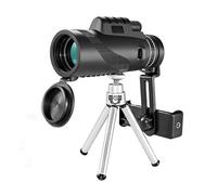 Kisangel Outdoor 80x100 Night Vision Monocular Telescope Set with Universal Phone Clip and Silver Aluminum Tripod for Bird Watching Travel and Wildlife Observation