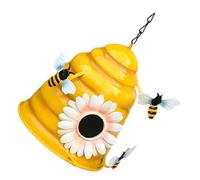 Kisangel Outdoor Birdhouse Hanging Iron Nest for Garden Bird Home for Sparrow and Robin Gardening Decoration