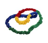 Kisangel Outdoor Game Elasticity Rope Rainbow Stretchy Band 2m Perimeter Elastic Cooperative Band for 2-3 Kids School Team Building and Exercise