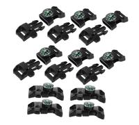 Kisangel Outdoor Survival Bracelet Buckles Plastic 10pcs with Compass Whistle and Fire Starter Multi-Function Clasp for Camping Hiking Emergency Use