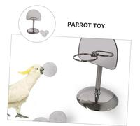 Kisangel Parrot Basketball Stand Silver Bird Educating for Budgies Lovebirds and Parrots Encourages Exercise and Mental Development Interactive Training Play