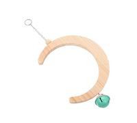 Kisangel Parrot Biting Toys Moon Shaped Bird Swing Toy Wooden Toys for Parrots Macaws Finch Pet Bird Toys Chicken Coop Accessories Fun Entertaining