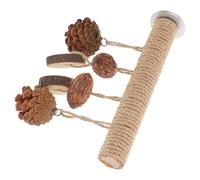 Kisangel Parrot Chewing Natural Rope Woven Fruit Foraging Bird Stand Perch Balance Training for Cage Birds and Parakeets