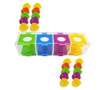 Kisangel Parrot Colour Sorting Acrylic Training Plaything for Pet Birds to Reduce Aggression and Develop Colour Cognition Ability, for Interactive Bird Training Sessions Random Color
