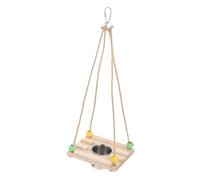 Kisangel Parrot Feeder Stand Bird Swing Toy Made of Wood Stainless Steel Bird Food Cup Stand for Parrots