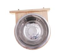 Kisangel Parrot Feeding Box Large Stainless Steel Bowl Bird Feeder Case for Macaw Cockatiel Conure Easy to Clean Prevents Boredom Safe Material