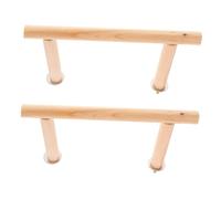 Kisangel Parrot Playstand Bird Perch Stand Toy 2pcs Wooden Bird Perch Stand for Parrot Cage Accessories