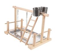 Kisangel Parrot Playstand Natural Wood Parrot Building Toy Set Portable Parrot Macaw Bird Play Stand Bird Toys Bird Play Stand Gym