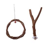 Kisangel Parrot Swinging Ring Bird Cage Stand Rack Parrot Perch Swing Bird Chew Toy Stand